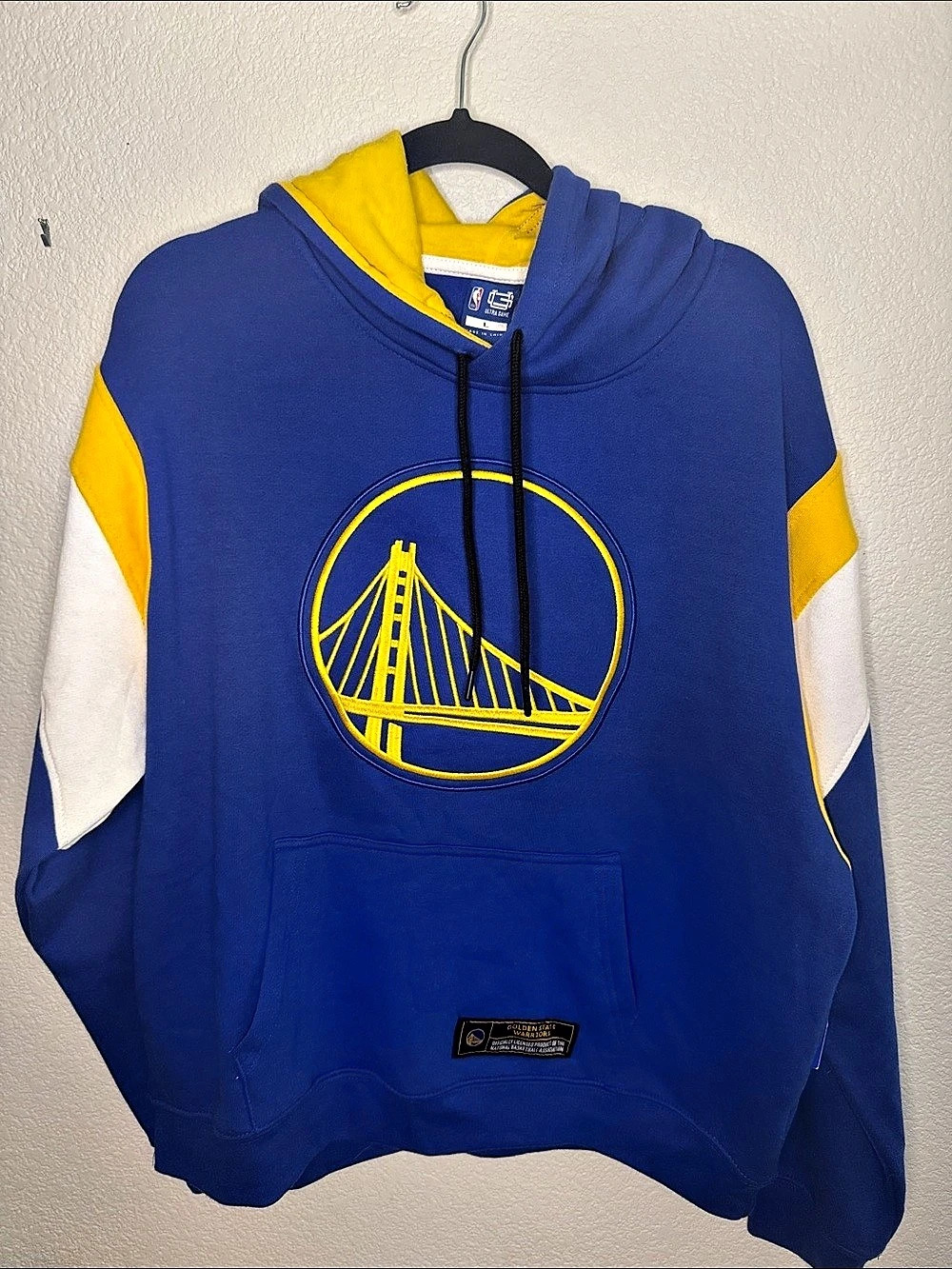 Ultra Game Golden State Warriors Color Block Hoodie Color Block Hoodie Blue & Ye